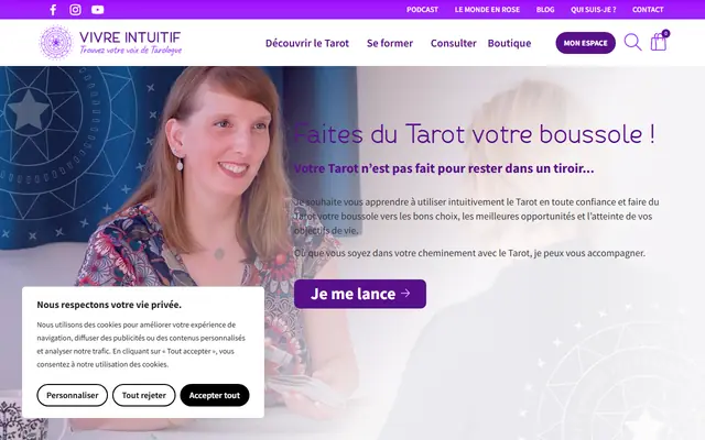 Page d’accueil de Vivre Intuitif